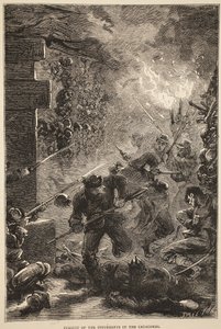 कैटाकॉम्ब्स में विद्रोहियों का पीछा, मई 1871, फ्रांस और जर्मनी के बीच युद्ध के कैसेल्स इतिहास का चित्रण, 1870-1871 द्वारा फ्रेंच स्कूल