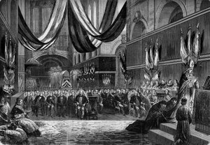 सेंट लुइस डे वर्साय के चर्च में जनरल क्लेमेंट थॉमस (1809-1871) और क्लाउड लेकोमटे (1817-1871) के सम्मान में धार्मिक सेवा द्वारा फ्रेंच स्कूल