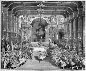 एक बैले का प्रतिनिधित्व: मेसिना का कैसीनो, निकोलो गैब्रिएली (1814-1891) के संगीत पर "द स्टार ऑफ मेसिना" के पहले अभिनय की दृश्यता। एडौर्ड डेसप्लेचिन द्वारा सजावट का एहसास। पेरिस, थिएटर डे ल'ओपेरा द्वारा फ्रेंच स्कूल
