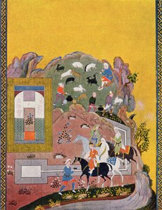 राइडर और उसका हरम, द अरेबियन नाइट्स, 1895 (रंग उत्कीर्णन) के लिए चित्र द्वारा फ्रेंच स्कूल
