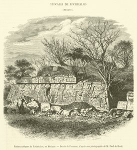 Xochicalco, मेक्सिको के एज़्टेक खंडहर (उत्कीर्णन) द्वारा फ्रेंच स्कूल