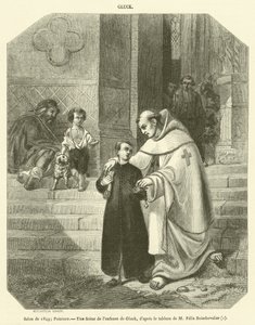 1849 का सैलून, पेंटिंग, ग्लक के बचपन का एक दृश्य (उत्कीर्णन) द्वारा फ्रेंच स्कूल