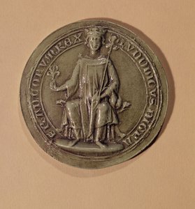 लुइस IX की सील (1214-70) एक राजदंड और एक फ्लीट डे लिस, c.1252 पकड़े द्वारा फ्रेंच स्कूल