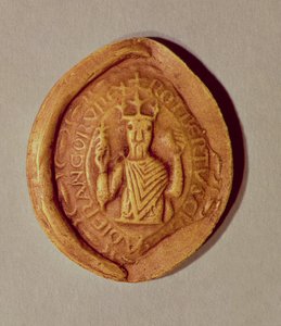 रॉबर्ट II (c.970-1031) पवित्र, 997 ईस्वी की मुहर द्वारा फ्रेंच स्कूल