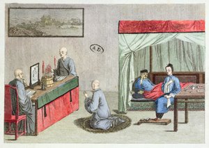 एक मूल चीनी प्रिंट, 1810 के बाद बीमारी द्वारा फ्रेंच स्कूल