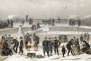 1870-1871 के युद्ध के दौरान 1870 में पेरिस की घेराबंदी। सैनिक तैयार करते हैं शहर की रक्षा: बंकर में एक सैनिक को देखा जा सकता है। द्वारा फ्रेंच स्कूल