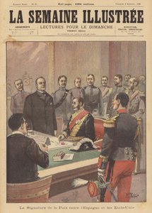 स्पेनिश-अमेरिकी युद्ध, वाशिंगटन डीसी में 12 अगस्त 1898 को शांति की समाप्ति के एक प्रोटोकॉल पर हस्ताक्षर द्वारा फ्रेंच स्कूल