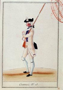 ग्रेनेडियर गैटिनकिन रेजिमेंट के सैनिक, c.1780 द्वारा फ्रेंच स्कूल