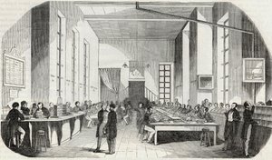 पेरिस से पत्रों की छंटनी - एडमंड टेक्सियर 1852 द्वारा "" झांकी-दे-पेरिस" में उत्कीर्णन द्वारा फ्रेंच स्कूल
