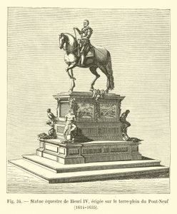 हेनरी IV की अश्वारोही प्रतिमा, 1614-1635 पोंट-नेफ पर बनाई गई द्वारा फ्रेंच स्कूल