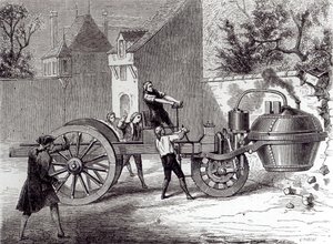 1771, 1886 में निकोलस जोसेफ कुगनोत (1725-1804) द्वारा आविष्कार की गई स्टीम से चलने वाली कार द्वारा फ्रेंच स्कूल