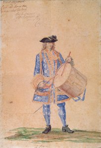 ले हाव्रे, 1718 (पेंसिल, बॉडीकोलर और wc पर ब्राउन पेपर) में तैनात एक समुद्री कप्तान की वर्दी का अध्ययन द्वारा फ्रेंच स्कूल