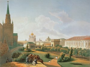 मॉस्को में अलेक्जेंडर गार्डन, जोकॉट और बेचेलियर द्वारा मुद्रित, 1830 (रंग लिथो) द्वारा फ्रेंच स्कूल