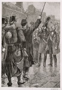 4-दिसंबर 1851 को सेंट-एंटोनी बैरिकेड में विक्टर शॉलेचर की 1804-93 द्वारा फ्रेंच स्कूल