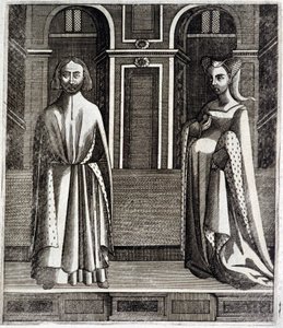 पोइटियर्स और टूलूज़ अल्फोंस (1220-1271) और उनकी पत्नी जीन (रेमंड VII की बेटी) (1220-1271) की गणना - गुइल्यूम डी कैटेल, टूलूज़ द्वारा "हिस्टोइरे डेस काउंट्स डी टूलूज़" में द्वारा फ्रेंच स्कूल