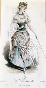 बिजली परी, बैटरी के साथ फैंसी ड्रेस बॉल के लिए पोशाक, c.1885 द्वारा फ्रेंच स्कूल