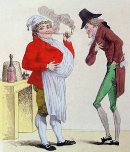 बिना चिंता के आदमी और बिना पैसे वाला आदमी, मई 1815 (रंग उत्कीर्णन) द्वारा फ्रेंच स्कूल