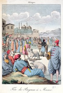 1811 में मोरक्को में मुस्लिम त्योहार ईद-ए-कबीर द्वारा फ्रेंच स्कूल