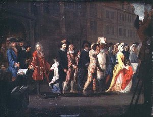 द कॉमेडियन की वापसी के बाद कॉमेडी इटेलियन के दमन के बाद, 1697 द्वारा फ्रेंच स्कूल