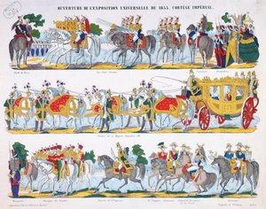 1855 में द एक्सपोज यूनिवर्स के उद्घाटन में रॉयल कॉर्टेज द्वारा फ्रेंच स्कूल
