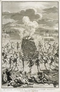 बर्नार्ड पकार्ट (1673-1733) 1723 द्वारा उकेरी गई कानाडिय़ों द्वारा दी गई कुर्बानी, द ग्रेट स्पिरिट फॉर द कनाडियंस द्वारा दी गई बलि द्वारा फ्रेंच स्कूल