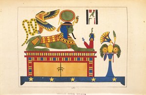 स्फिंक्स, मिस्री पेंथियन का चित्रण: जीन-फ्रेंकोइस चैंपियन द्वारा प्राचीन मिस्र के पौराणिक पात्रों का संग्रह, प्रकाशित c.1986 द्वारा फ्रेंच स्कूल