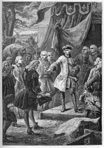 ऑस्ट्रियाई उत्तराधिकार का युद्ध (1740-1748) - संयुक्त प्रांत के राजदूत 1747 में लुई XV के सामने उपस्थित हुए - ऑस्ट्रियाई उत्तराधिकार का युद्ध (1740-48) - लुई XV, फ्रांस के राजा और नीदरलैंड के राजदूत - उत्कीर्णन "" से द्वारा फ्रेंच स्कूल