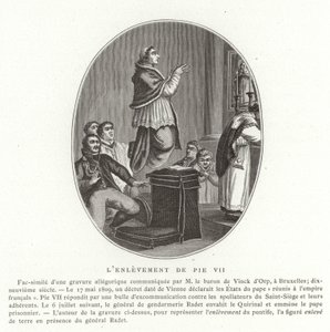 पोप पायस VII, रोम का अपहरण, 6 जुलाई 1809 द्वारा फ्रेंच स्कूल