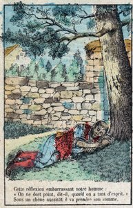 बलूत का फल और कद्दू। जीन डे ला फोंटेन (1621-95) द्वारा दंतकथाएं। 19वीं शताब्दी के अंत से एपिनल का इमेजिंग। द्वारा फ्रेंच स्कूल