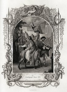 एंटीपोप जॉन सोलहवें (997 से 998)। मौरिस लाचात्रे (1814-1900), लाइब्रेरी डू प्रोग्रेस, पेरिस द्वारा हिस्टोइरे डेस पोप्स को चित्रित करने के लिए उत्कीर्णन। द्वारा फ्रेंच स्कूल