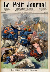 तुआरेग की हार। लेफ्टिनेंट-कर्नल जोसेफ जोफ्रे (1852-1931) की कमान के तहत फ्रांसीसी औपनिवेशिक सेना - टौरेग की हार। ले पेटिट जर्नल के लिए चित्रण, ३० अप्रैल १८९४ (उत्कीर्णन) द्वारा फ्रेंच स्कूल