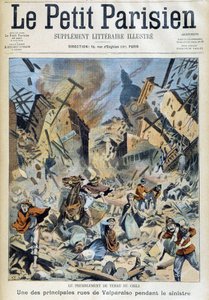 चिली में भूकंप: आपदा के दौरान वालपराइसो - 09/09/1908 के "" द लिटिल पेरिसियन "" में द्वारा फ्रेंच स्कूल