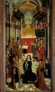 27 मई 1498 को रिम्स के गिरजाघर में लुई XII (1462-1515) की पवित्रता 16 वीं शताब्दी के फ्रांसीसी स्कूल की लकड़ी पर पेंटिंग। 1501. मंद। 1,95x0,5 मी. पेरिस, मध्य युग का राष्ट्रीय संग्रहालय, थर्मस डी क्लूनी द्वारा फ्रेंच स्कूल