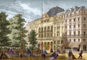1862 में पेरिस में गेट थिएटर। द्वारा फ्रेंच स्कूल