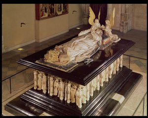 जीन डी मारविल (d.1389), क्लॉस स्लटर (d.14056) द्वारा फिलिप द बोल्ड, ड्यूक ऑफ बरगंडी (1342-1404) का मकबरा, (मठ के लिए बनाया गया c.1380-1439) चंपमोल, 1385-1410 द्वारा फ्रेंच स्कूल