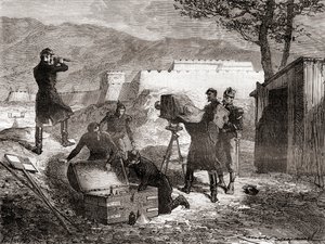 19 वीं शताब्दी के दौरान फ्रांसीसी सेना द्वारा फोटोग्राफी का उपयोग, लेस मर्विल्स डी ला साइंस द्वारा प्रकाशित, c.1870 द्वारा फ्रेंच स्कूल