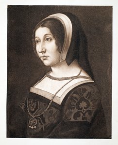माना जाता है कि मार्गरेट ट्यूडर, हेनरी VII की बेटी, स्कॉटलैंड की रानी, c.1520 सेंचुरी, पब। 1902 द्वारा फ्रेंच स्कूल
