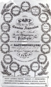 LArt de la भोजन Francaise vol के लिए शीर्षक पृष्ठ। एंटोनिन केरेम द्वारा III, 1834 (मुद्रित पत्र) प्रकाशित द्वारा फ्रेंच स्कूल
