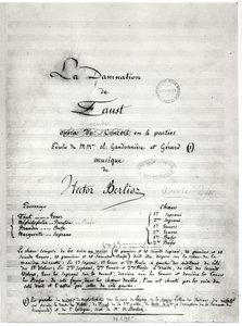 हेक्टर बर्लियोज़ (1803-69) 1846 द्वारा &39;ला डेमनेशन डे फॉस्ट&39; का शीर्षक पृष्ठ द्वारा फ्रेंच स्कूल