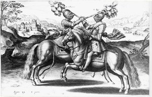 हेनरी IV (1553-1610) और एंटोनी डी प्लुविनेल (1555-1620) के बीच टूर्नामेंट दृश्य द्वारा फ्रेंच स्कूल