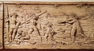 ब्राजील से लकड़ी का व्यापार, c.1550 (लकड़ी) द्वारा French School
