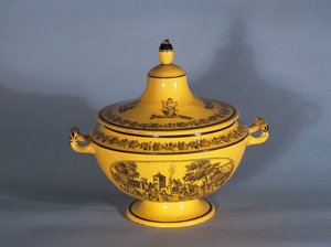 ब्लैक प्रिंट डिज़ाइन के साथ ट्यूरेन, c.1820 (फ़ाइनेस)