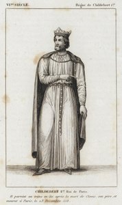 छठी शताब्दी, चाइल्डबर्ट I का शासन, चाइल्डबर्ट I, पेरिस के राजा (उत्कीर्णन) द्वारा फ्रेंच स्कूल