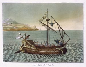 जी। डुइलस, 1796 द्वारा प्रयुक्त कोरव, नौसेना क्रेन का दृश्य द्वारा फ्रेंच स्कूल
