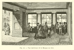 1855 में मुर्दाघर का आंतरिक दृश्य द्वारा French School