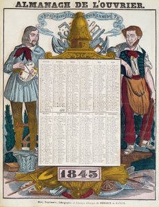 1843 के लिए श्रमिक कैलेंडर द्वारा फ्रेंच स्कूल