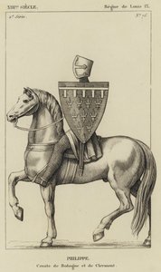 XIII सदी, लुई IX का शासन, फिलिप, बोलोग्ना की गणना और क्लेरमोंट (उत्कीर्णन) द्वारा फ्रेंच स्कूल