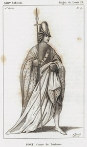 XIII सदी, लुई IX का शासन, पोंट, टूलूज़ की गणना (उत्कीर्णन) द्वारा फ्रेंच स्कूल