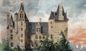 Montigny-le-Ganelon (Montigny le ganelon) (Eure et loir) के महल का दृश्य। द्वारा फ्रेंच स्कूल