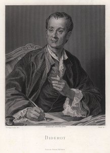 लेखक, निबंधकार और दार्शनिक डेनिस डिडरॉट का चित्र 1713-1784, 18वीं शताब्दी के मध्य में द्वारा फ्रेंच मास्टर।